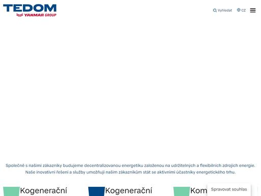 tedom se zabývá výrobou kogeneračních jednotek, instalací fotovoltaiky a poskytováním komplexních služeb pro moderní decentrální energetiku.