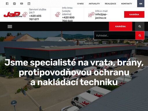 vratové systémy, protipovodňová ochrana i nakládací technika ve standardním i atypickém provedení.