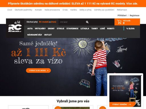 tradiční e-shop s rc modely dronů, vrtulníků, letadel, aut, tanků a hromadou náhradních dílů. zázemí kamenné prodejny. velké skladové zásoby hraček na dálkové ovládání. dodání do druhého dne.