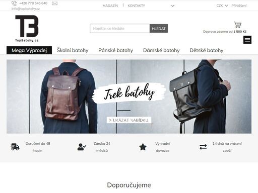 topbatohy - eshop s batohy do školy, batohy na volný čas či do přírody.