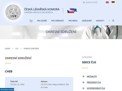 okresní sdružení os člk, 22, 3402 - cheb