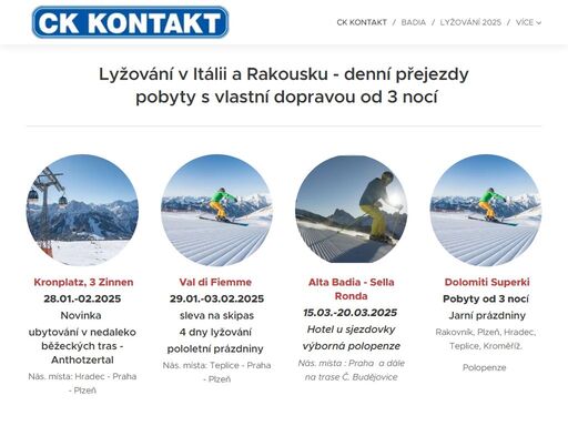 lyžařské zájezdy pro skupiny do itálie a rakouska