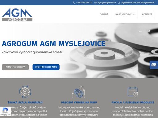 gumárna agrogum z myslejovic, prostějov se zabývá lisováním technické pryže a jejími kombinacemi s kovem i textilem. zajišťujeme výrobu lisovacích forem pro nové výrobky.