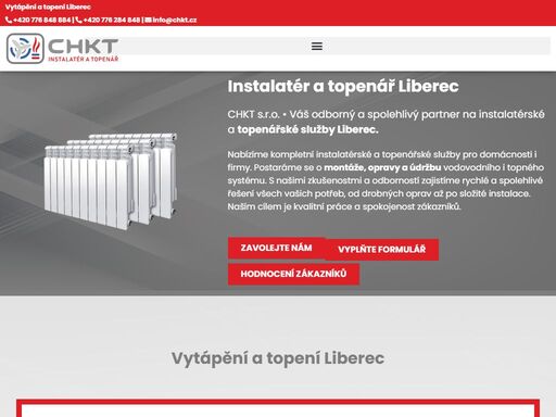 váš odborný a spolehlivý partner na vytápění, topení, instalatérské a topenářské služby na klíč liberec