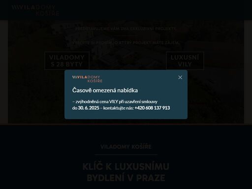 viladomy košíře - moderní bytový projekt na území prahy