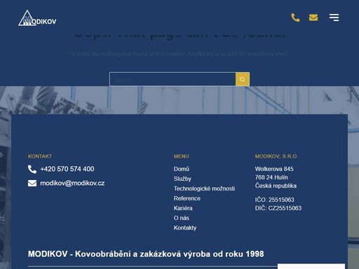 společnost modikov, s.r.o. byla založena roku 1998. hlavní naší činností je kovoobrábění a aktivity s tím související. mezi naše přednosti patří malosériová výroba ozubených kol, komponentů, přípravků a montážních celků.