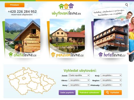 chaty a chalupy k pronajmutí,levné ubytování,penziony,apartmány a hotely.ubytování na horách i u vody v čr a na slovensku