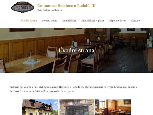 srdečně vás vítáme v naší restauraci hostinec u rudolfa iii., která se nachází v bezprostředním sousedství safari parku dvůr králové nad labem