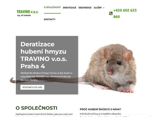 pokud vás obtěžují hlodavci, hmyz či další škůdce? obraťte se firmu travino v.o.s. z prahy 4, která se specializuje na deratizace a dezinsekce.