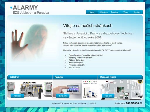 alarmy ezs jablotron a paradox
jesenice u prahy