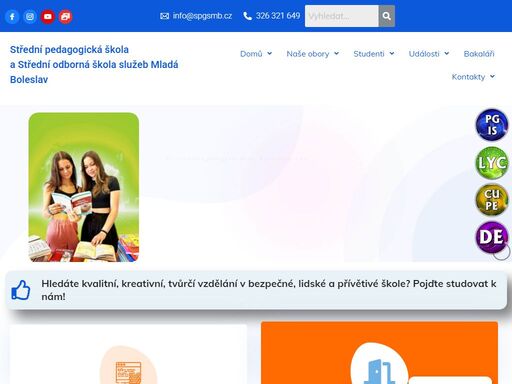 spgš a sošs mladá boleslav, předškolní a mimoškolní pedagogika, informační služby, mediální tvorba, cestovní ruch, aranžér, designér, cukrář, pekař