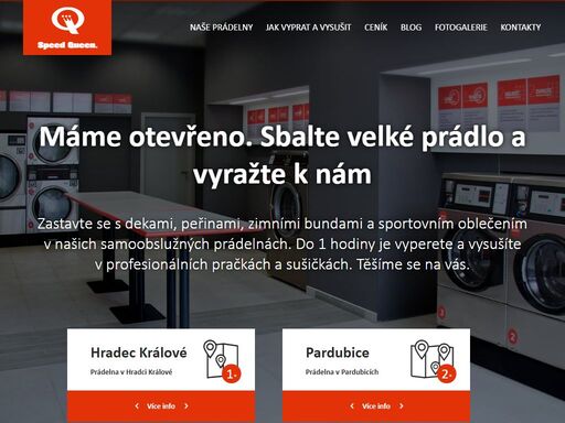 samoobslužné prádelny v hradci králové, padubicích a mladé boleslavi