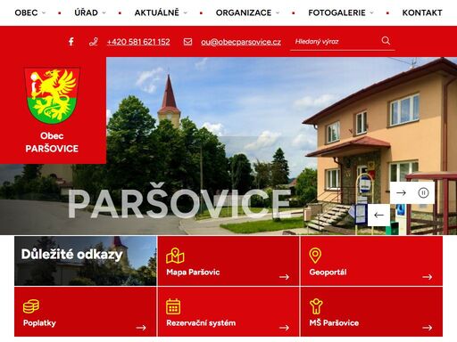 oficiální stránky obce paršovice