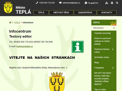 oficiální stránky města teplá