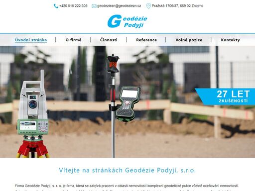 geodézie podyjí, s.r.o. - geodetické práce v katastru nemovitostí - geometrické plány, vytyčování hranic pozemků, poradenská činnost, oceňování nemovitostí včetně znaleckých posudků, tržní ocenění, práce v inženýrské geodézii. podklady pro projektovou činnost, práce pro obce i správce inženýrských sítí, činnost odpovědného geodeta a pod.
