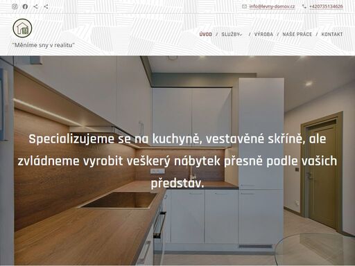 specializujeme se na kuchyně, vestavěné skříně, ale zvládneme vyrobit veškerý nábytek přesně podle vašich představ.