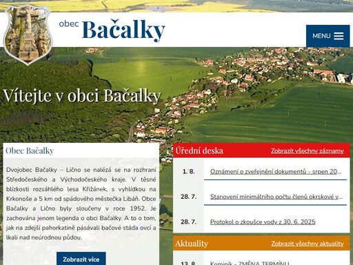 obec bačalky se nalézá na rozhraní středočeského a královéhradeckého kraje. rozkládá se v těsné blízkosti rozsáhlého lesa křižánek, s vyhlídkou na krkonoše, a 6 km od spádového městečka libáň.