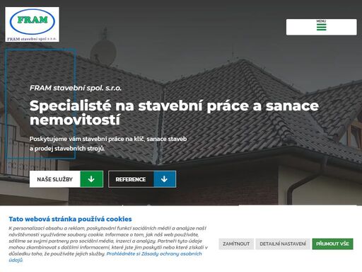 komplexní stavební činnosti, sanace staveb a stavební stroje vám poskytuje fram stavební spol. s.r.o. praha 10 – hostivař.