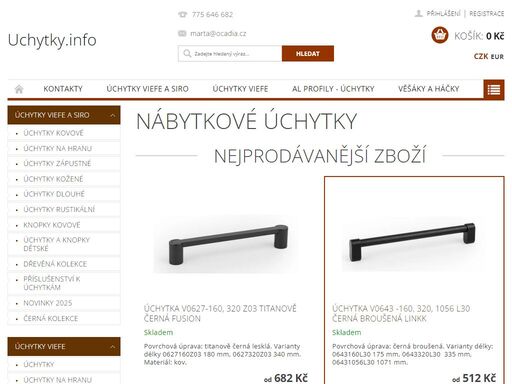 vítáme vás v našem designovém e-shopu. prodáváme úchytky, knopky a věšáky siro a viefe na nábytek, do kuchyně. kovové, zlaté, černé, na hranu, moderní, zápustné, designové, dlouhé. kabelové průchodky, těsnící lišty a sokly.
