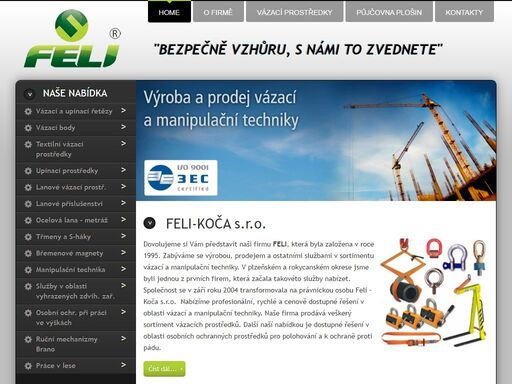 feli - koča s.r.o. - vázací prostředky, půjčovna pohyblivých pracovních plošin