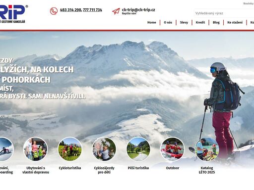 nejlepší nabídka zimních a letních zájezdů. lyže, kola, rafty, inline skating, pěší turistika, vodiní turistika.