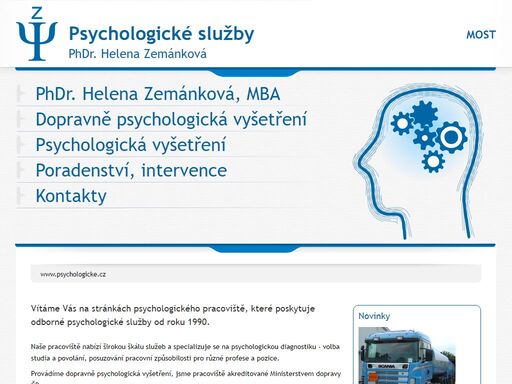 stránky psychologického pracoviště poskytujícího širokou škálu služeb - psychologická diagnostika, volba studia a povolání, posuzování pracovní způsobilosti, vyšetření řidičů dle zákona 133/2011sb.