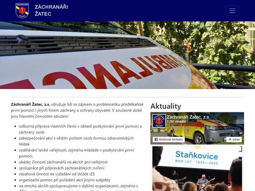 webové stránky sdružení záchranáři žatec, z.s.