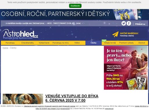 horoskopy a články o esoterice, astrologii. velký výběr kvalifikovaných poradců a specialistů na výklad karet.