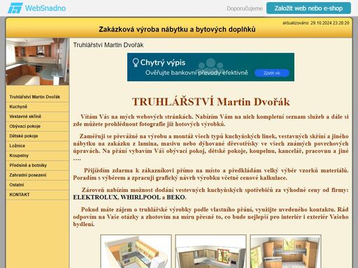 zakázková výroba nábytku a bytových doplňků