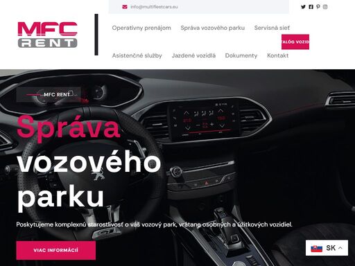 dlhodobý prenájom vozidiel, operatívny leasing, služby správy vozového parku.