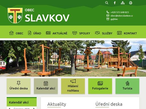 oficiální stránky obce slavkov