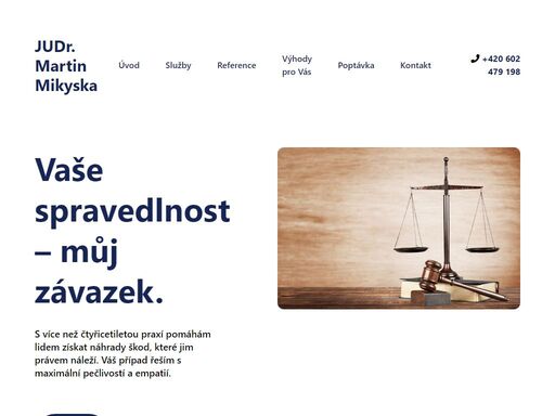 judr. martin mikyska se specializuje na advokacii v oblasti náhrad škod na zdraví, pracovněprávní spory a znalecké posudky. s více než 40 lety praxe nabízí bezplatné konzultace a odborné zastoupení po celé čr.