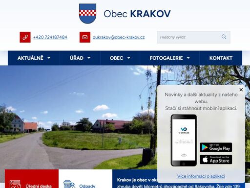 oficiální stránky obce krakov