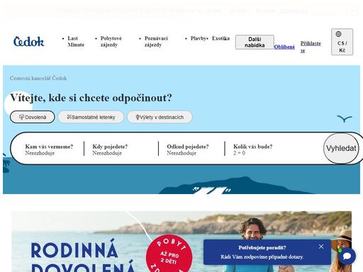 rezervujte si svůj zájezd u cestovní kanceláře čedok. výhodná dovolená v čr, u moře i v exotice za ty nejlepší ceny. čedok, pořád je co objevovat!