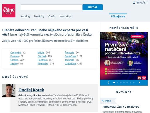 otevřený katalog českých freelancerů. největší komunita nezávislých profesionálů v česku. založeno 2005.