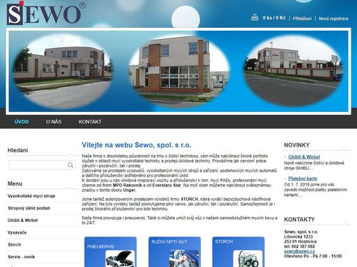 prodej a servis úklidové techniky, tlakových mycích strojů a zařízení.