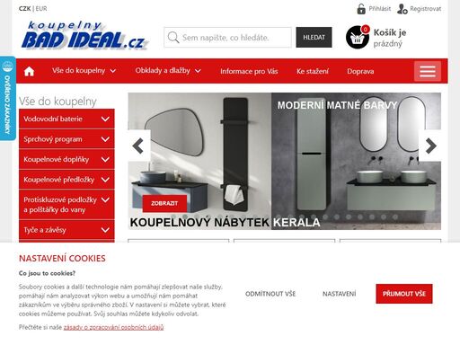 specializovaný e-shop na vybavení koupelen, obklady a dlažby - koupelny  bad ideal