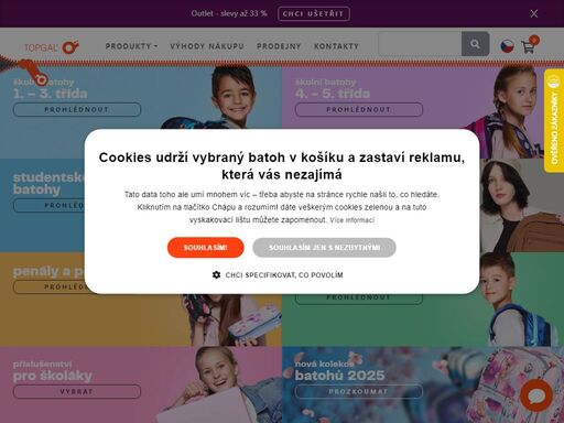 máte doma budoucího prvňáčka, školáka, studenta nebo malého výletníka? vyberte mu jeden z kvalitních a stylových batohů topgal.