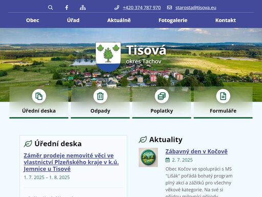 oficiální stránky obce tisová