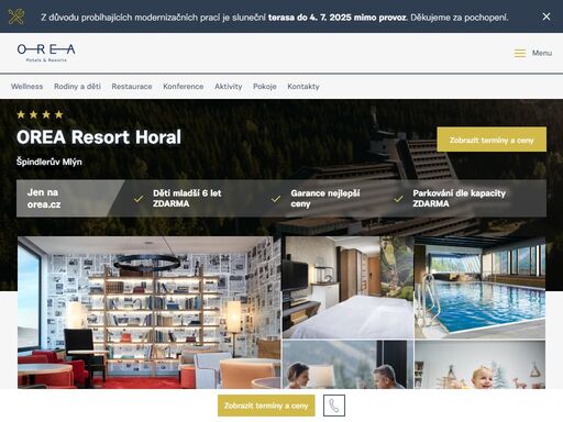 luxusní resort v krkonoších s prémiovým wellness, restauracemi a aktivitami pro všechny věkové kategorie. ubytujte se v orea resort horal špindlerův mlýn a zažijte výjimečný odpočinek.