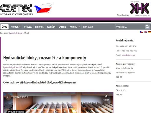 czetec spol. s r.o. - jsme profesionálové v obory vyroby a dodávky hydraulických komponent, bloků, rozvaděčů a další! přesvědčte se o naší kvalitě!