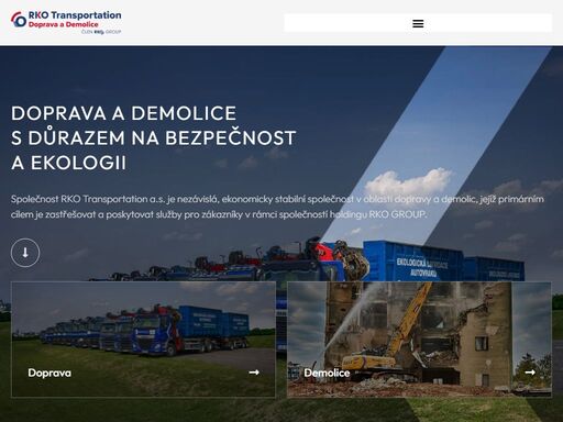 společnost rko transportation a.s. je nezávislá, ekonomicky stabilní společnost v oblasti dopravy a demolic.