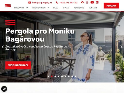 al pergoly s.r.o. je český výrobce špičkových hliníkových bioklimatických pergol. nabízíme zaměření zdarma a montáž po celé čr.