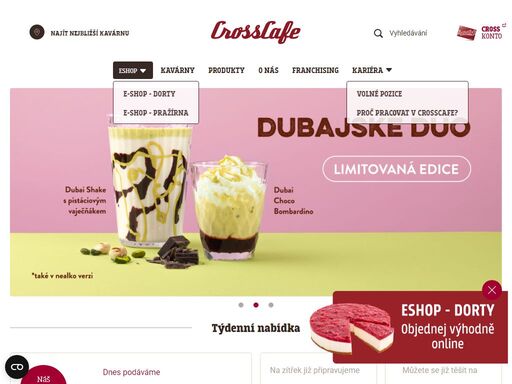 Česká síť kaváren s přátelskou atmosférou, nabídkou prémiové kávy, dortů vlastní výroby, polévek, sendvičů i salátů, které připravujeme přímo na kavárně.