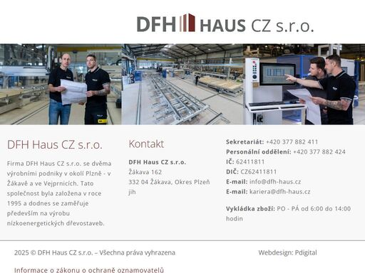 výroba nízkoenergetických dřevěných domů značky okal pro německý trh.