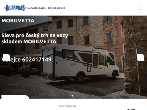 prodej, servis a půjčovna obytných vozů a karavanů ve výhradním autorizovaném zastoupení několika značek.