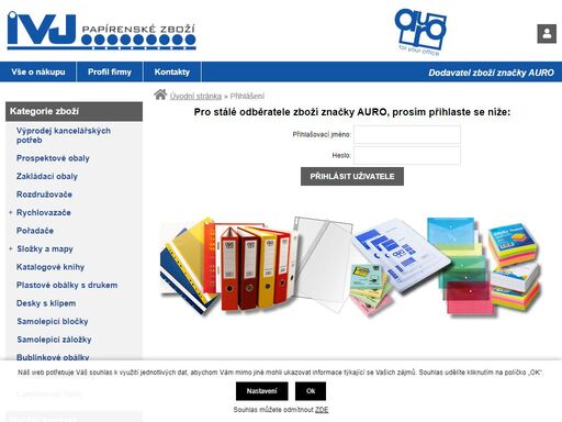 ivj - export/import, spol. s r.o. - prodej kancelářského a papírenského zboží.