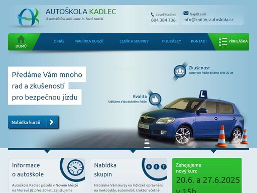 autoškola kadlec nabízí už přes 20 let řidičské kurzy na skupiny a,b a t a rozšíření na pro tyto skupiny a kondiční jízdy.
   jedná se tedy o kurzy na lehký motocykl, malý motocykl, motocykl, osobní automobil a traktor.