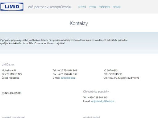 limid - jsme specialisti na komplexní zpracování nejen plechu