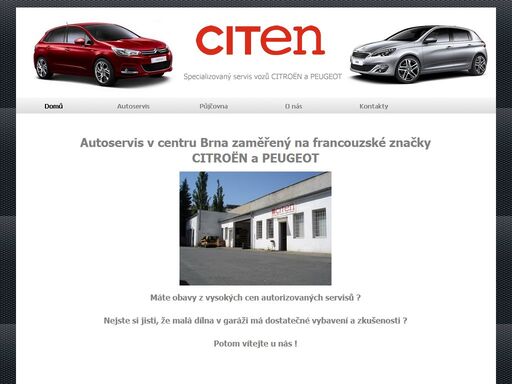 specializovaný servis vozů citroën a peugeot. opravujeme vozy citroën a peugeot z originálních i neoriginálních náhradních dílů včetně prodeje pneumatik a pneuservisu, klempířské a lakýrnické práce. opravy a plnění klimatizací, výměny autoskel, zvyšování výkonu x-tuning, přípravu a provedení stk.
